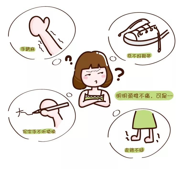 手臂麻、系不好鞋帶、寫字手不聽使喚、明明頸椎不痛可是、走路不穩(wěn)